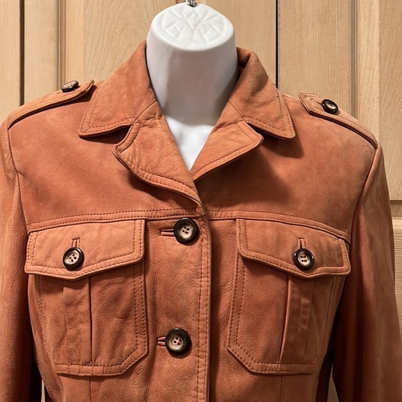 Vintage GEORGETOWN LEATHER DESIGN Button Down Blazer Jacket S - Picture 2 of 16